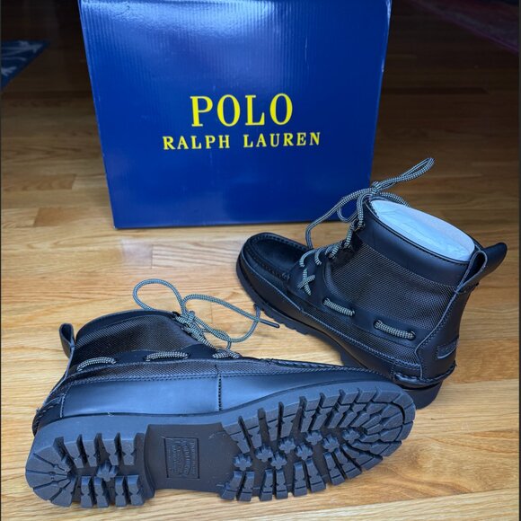POLO RALPH LAUREN RANGER MID BALLISTIC NYLON BOOTS MEN'S SIZE 9 BLACK - NEW - Picture 3 of 6